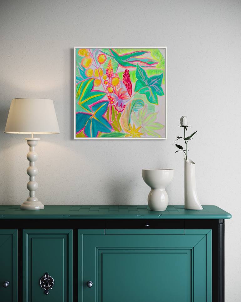 Original Abstract Floral Painting by Kathryn Sillince