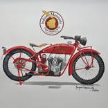 Indian Motorcycle Sculpture With Military Paint Scheme