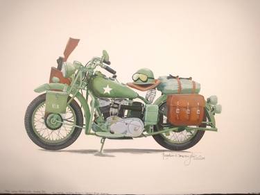 Print of Motorcycle Paintings by Bogdan Tomaszycki