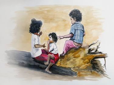 Original Fine Art Children Paintings by Thaj Deen