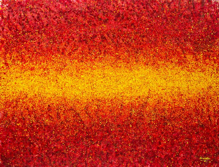 Original Abstract Painting by Chico Coelho | Abstract Art on Canvas | ORANGE PORTAL - Oversized Modern Abstract Red and Gold Painting