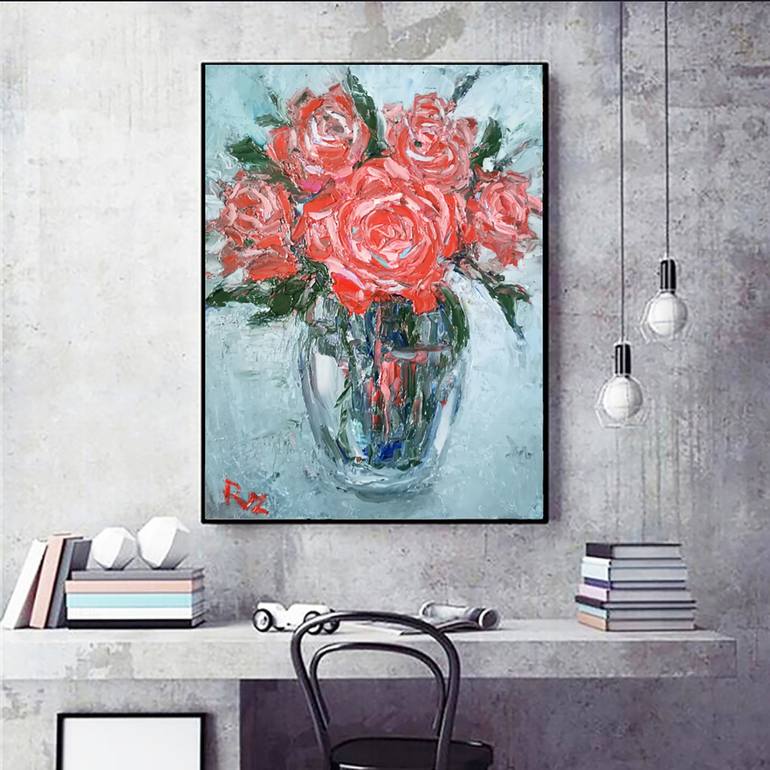 Original Abstract Expressionism Floral Painting by NATALYA RUZ