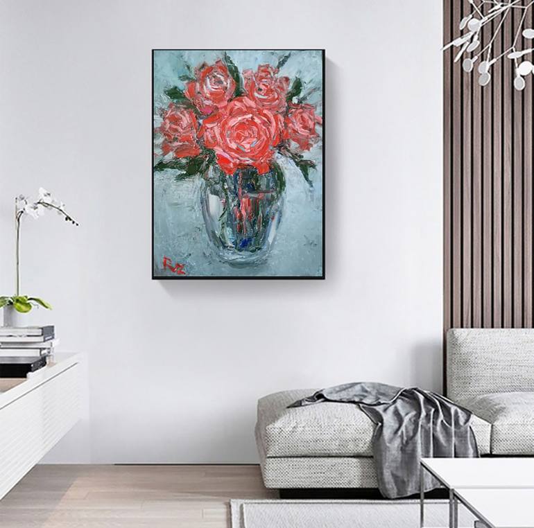 Original Abstract Expressionism Floral Painting by Natalya Ruz