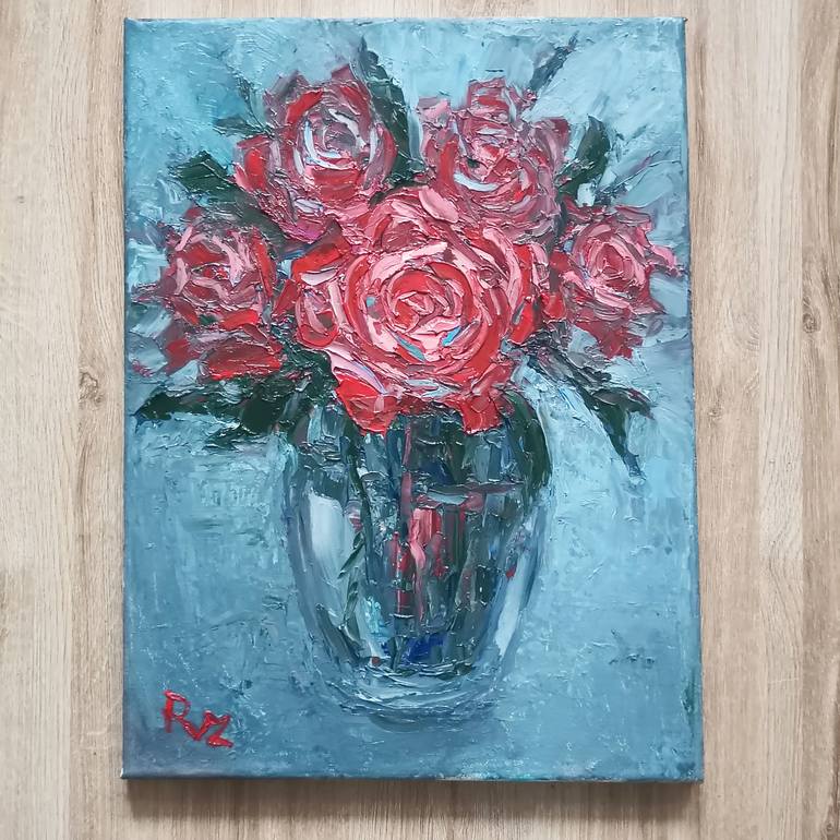 Original Abstract Expressionism Floral Painting by Natalya Ruz