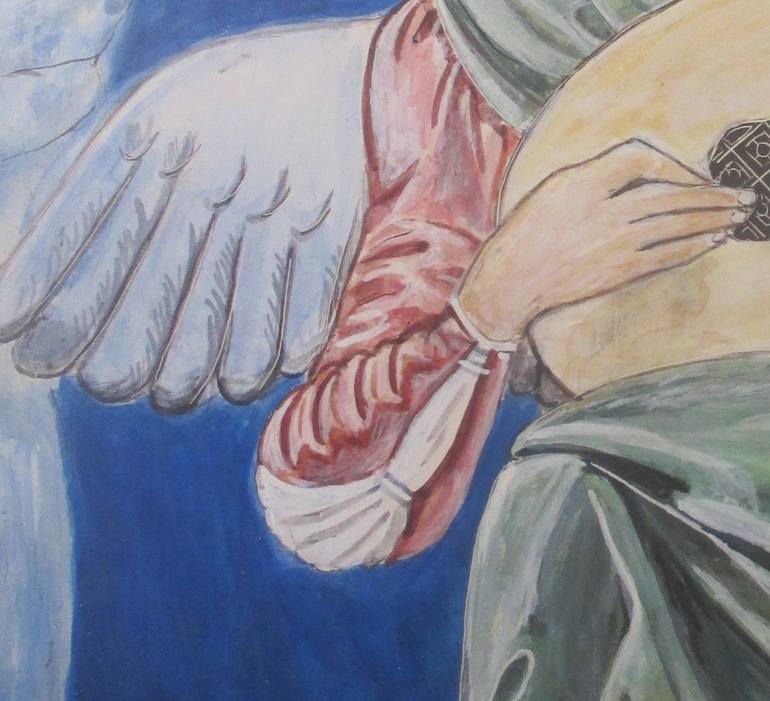 Original Figurative Religion Painting by Grafolinea Art