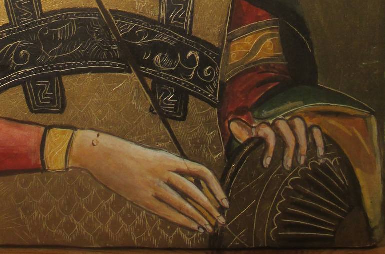 Original Figurative Religion Painting by Grafolinea Art