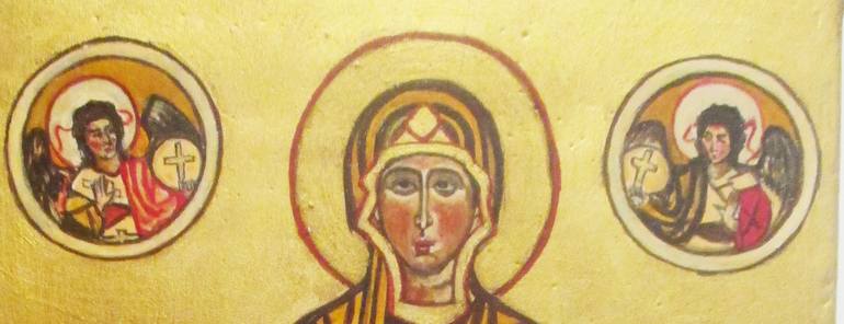 Original Figurative Religion Painting by Grafolinea Art