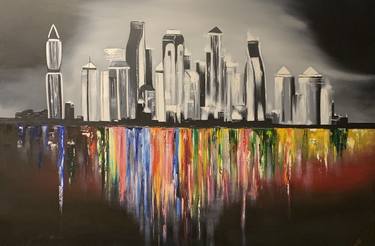 Print of Abstract Cities Paintings by Maryna Ishchenko