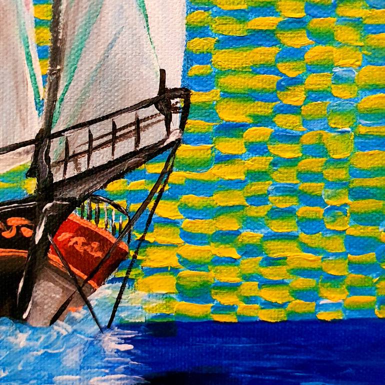Original Boat Painting by Maria Sabrina Viviani