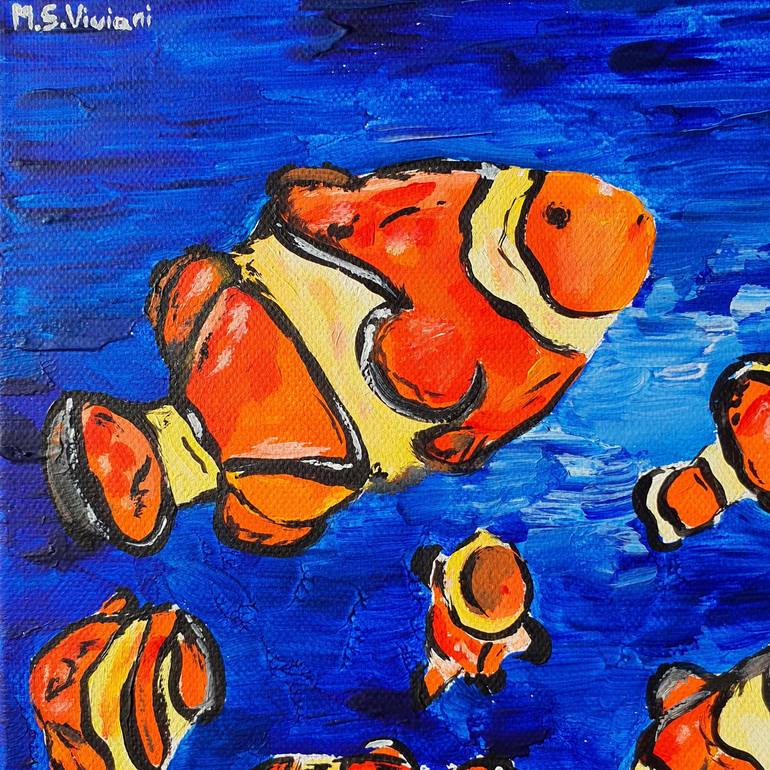 Original Fine Art Fish Painting by Maria Sabrina Viviani