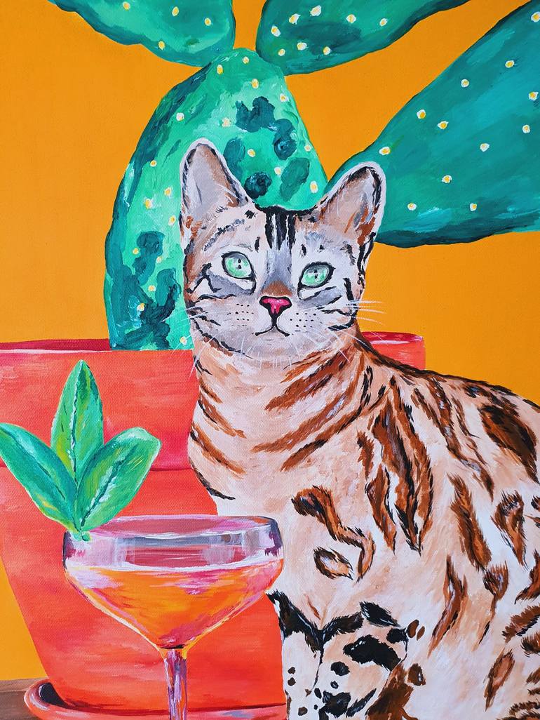 Original Cats Painting by Maria Sabrina Viviani