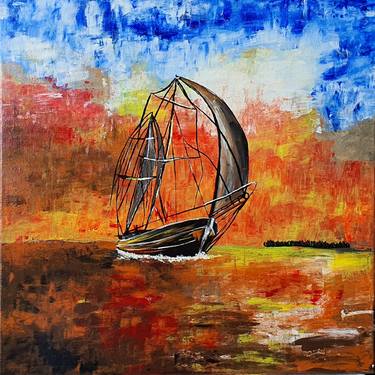 Original Contemporary Boat Paintings by Maria Sabrina Viviani