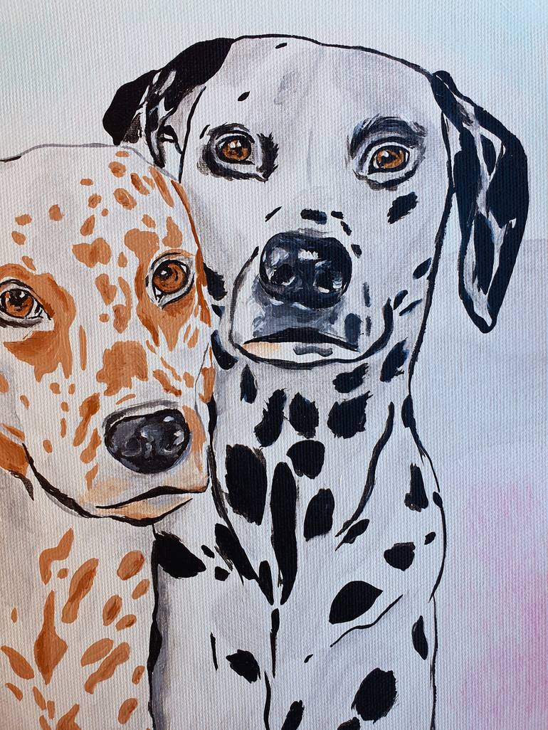 Original Contemporary Dogs Painting by Maria Sabrina Viviani