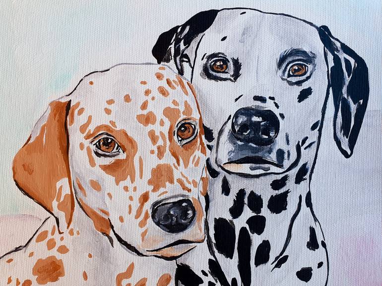 Original Contemporary Dogs Painting by Maria Sabrina Viviani