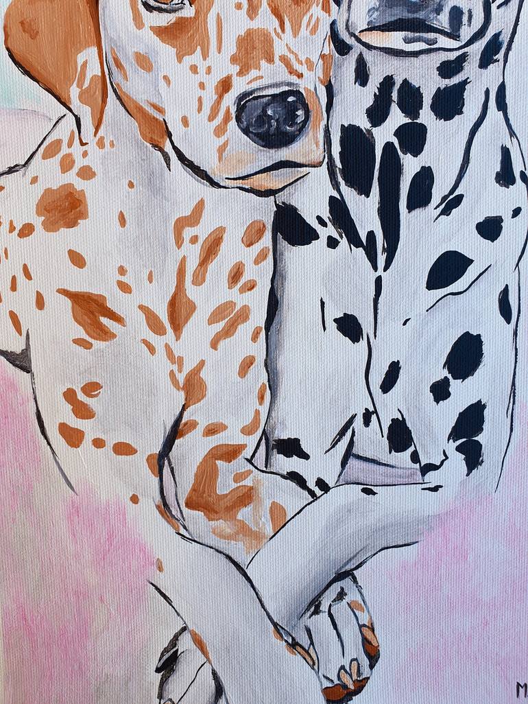 Original Contemporary Dogs Painting by Maria Sabrina Viviani