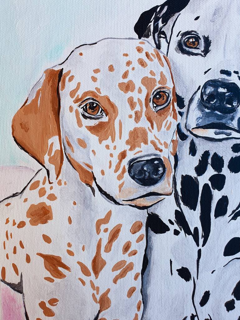 Original Contemporary Dogs Painting by Maria Sabrina Viviani