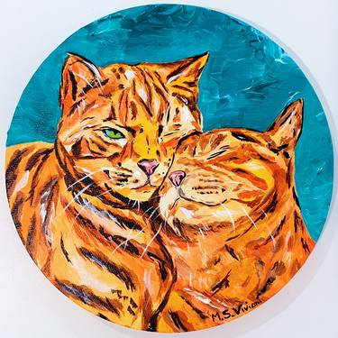Original Pop Art Cats Paintings by Maria Sabrina Viviani