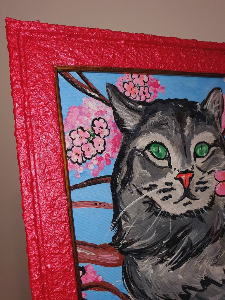 Original Portraiture Cats Painting by Maria Sabrina Viviani