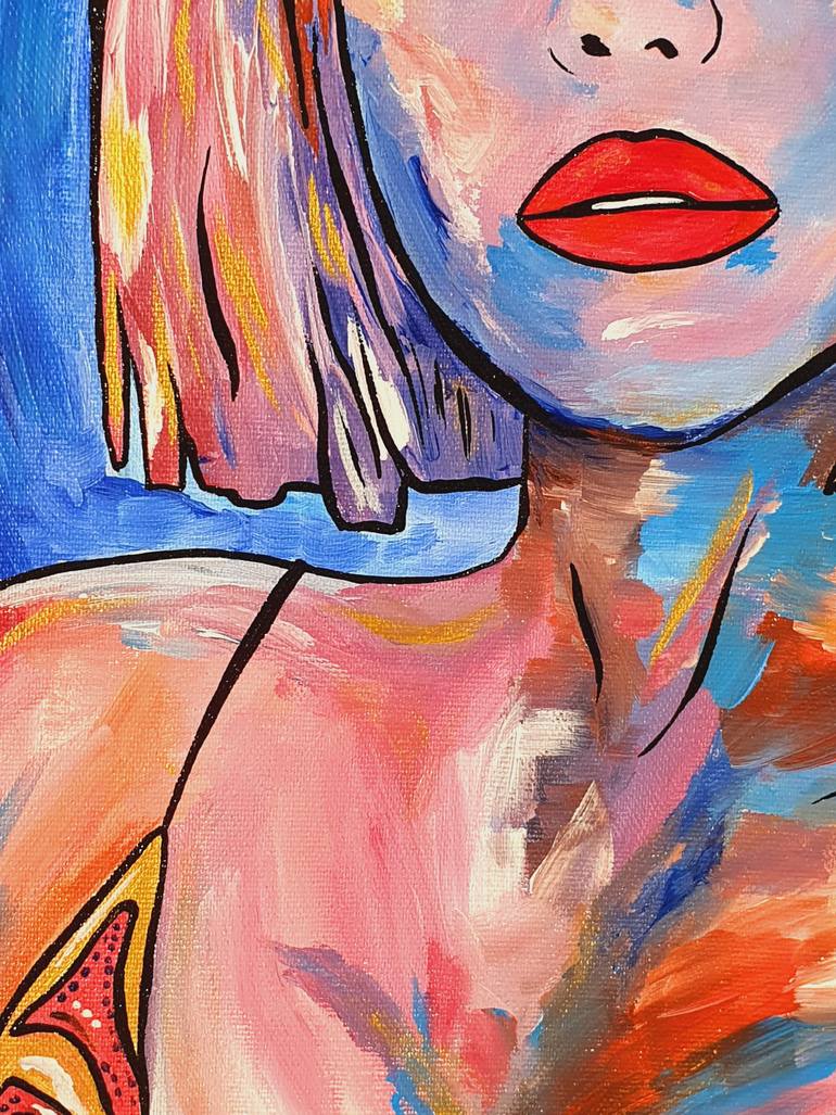Original Pop Art Women Painting by Maria Sabrina Viviani
