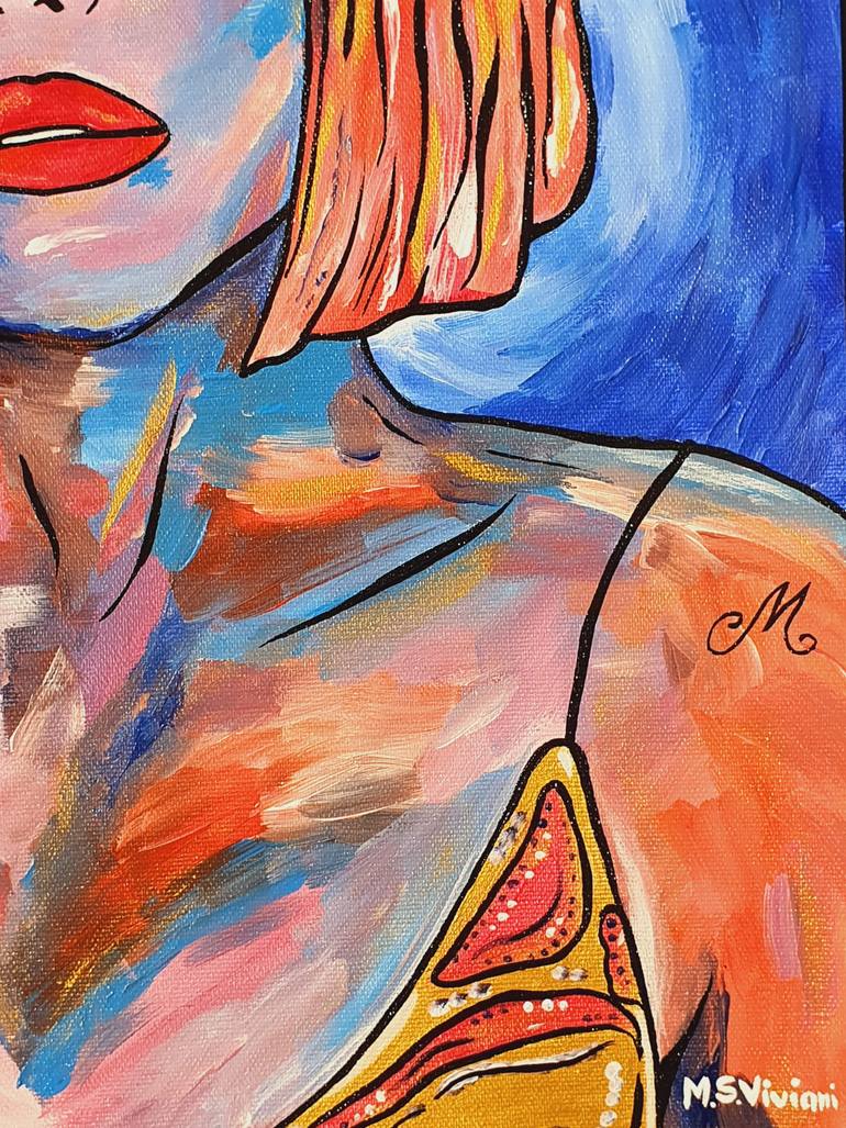 Original Pop Art Women Painting by Maria Sabrina Viviani