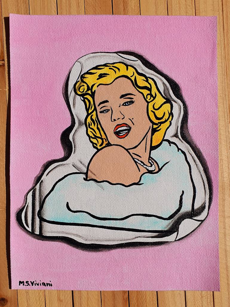 Original Pop Art Women Painting by Maria Sabrina Viviani