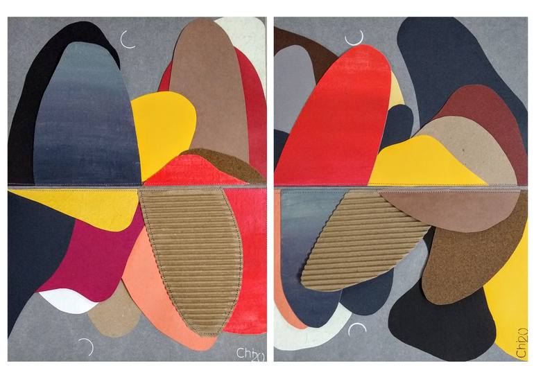 Original Abstract Painting by Suruchi Jamkar | Abstract Art on Paper | Memoirs and reflections of a summer night I II