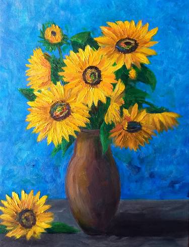 Sunflowers Floral Original Painting thumb