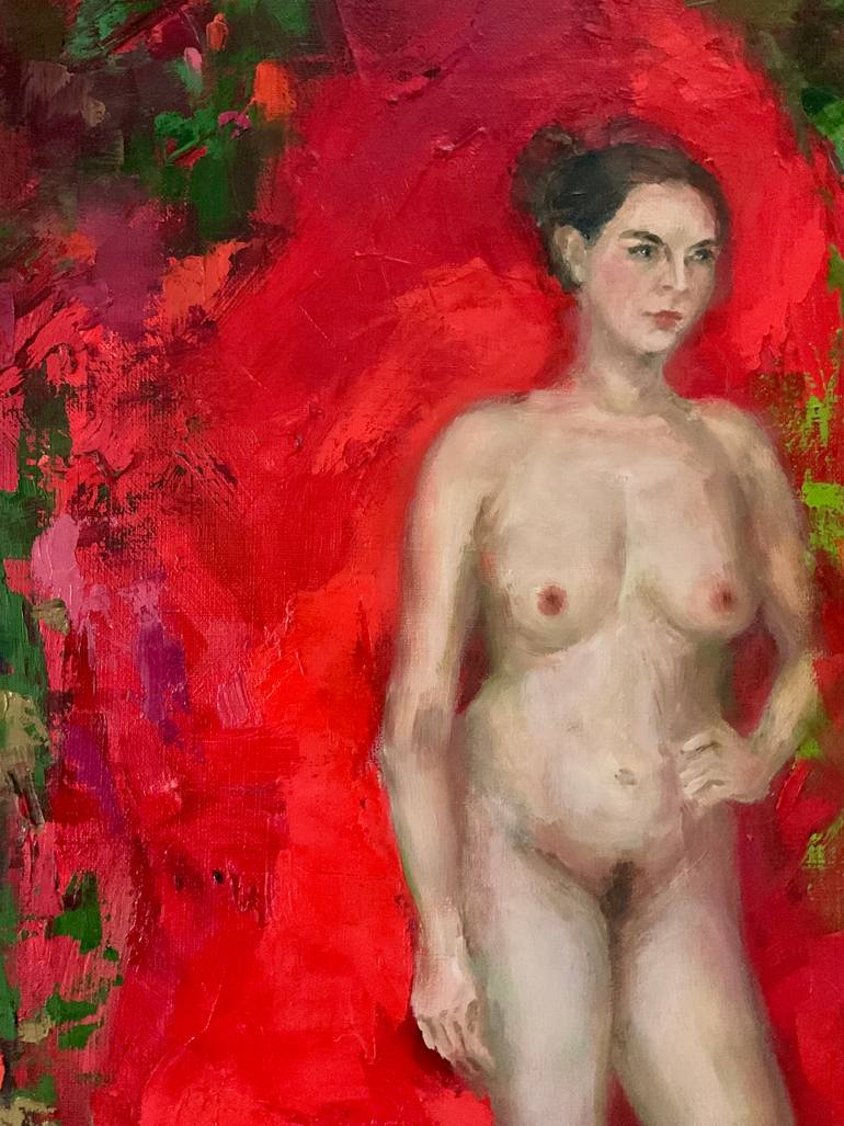Original Expressionism Nude Painting by Vera Klimova