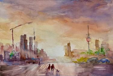 Original Impressionism Architecture Painting by Vera Klimova