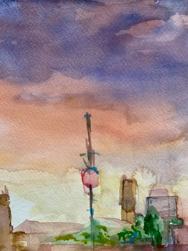 Original Impressionism Architecture Painting by Vera Klimova