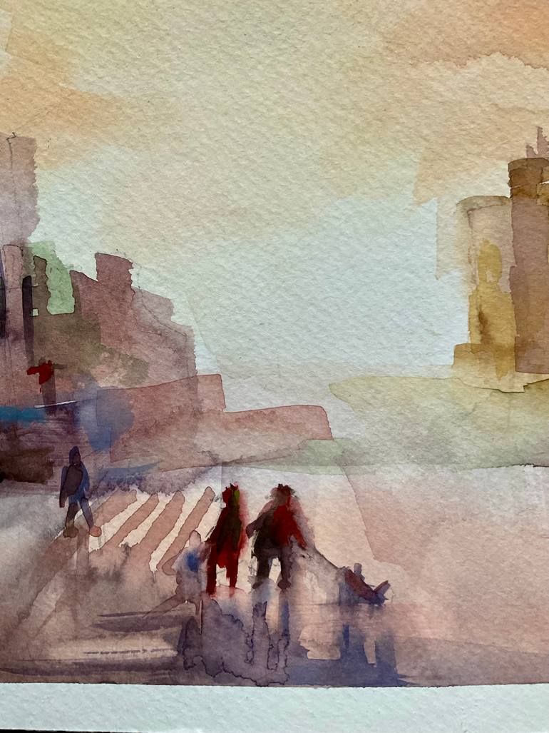 Original Impressionism Architecture Painting by Vera Klimova