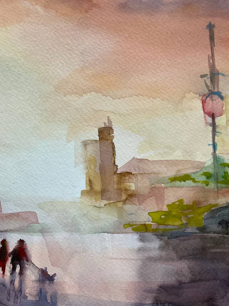 Original Impressionism Architecture Painting by Vera Klimova