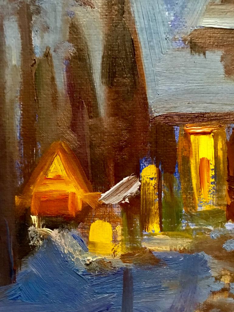 Original Art Deco Landscape Painting by Vera Klimova