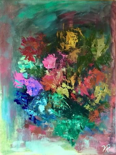 Original Abstract Expressionism Floral Paintings by Vera Klimova