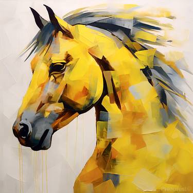 Original Abstract Horse Digital by Diana Vezhnina