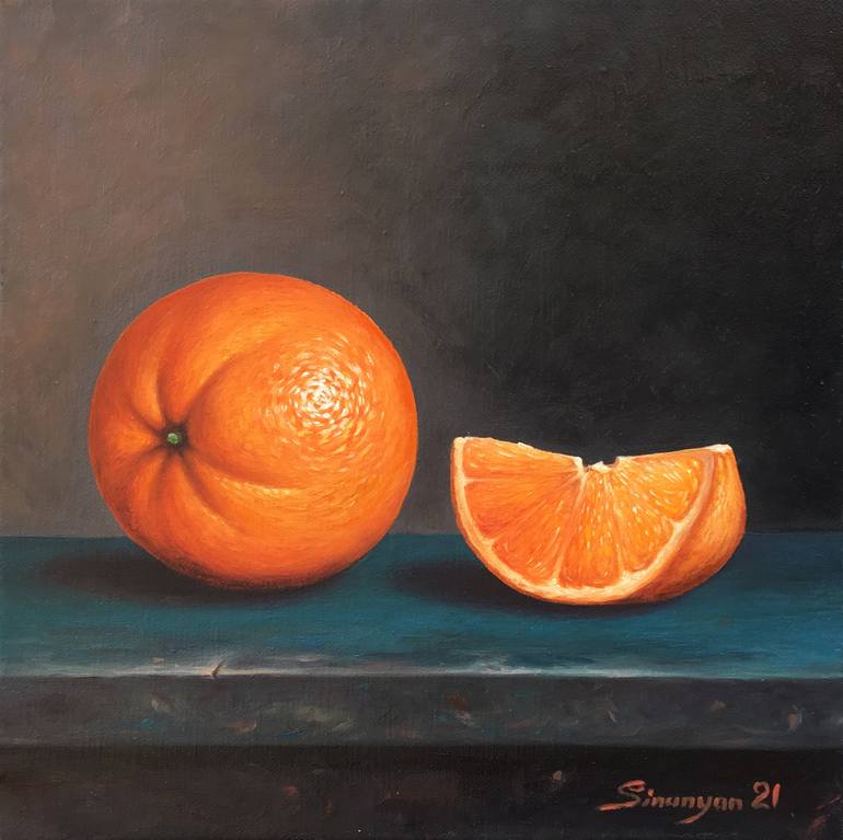 Oranges 25x25 oil on canvas Painting by Gevorg Sinanyan