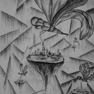 Collection "WORLDS LABYRINTHS" charcoal drawing on paper