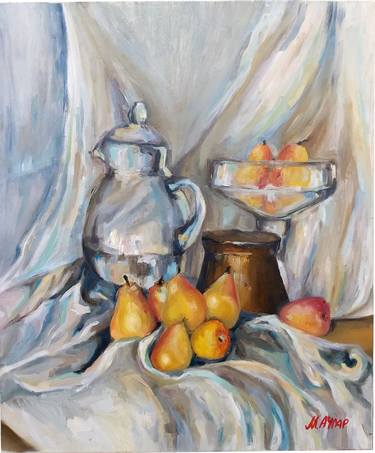 Still life with golden pears thumb