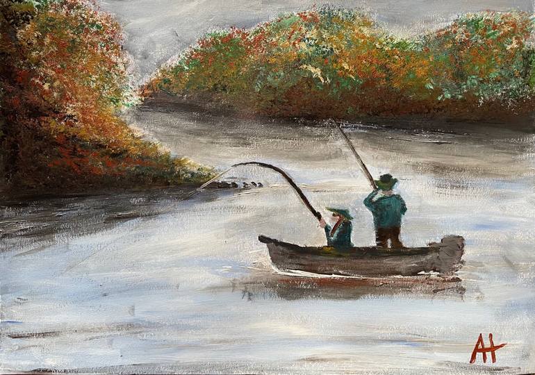 Fishing tranquility Painting by Alicia Hentall