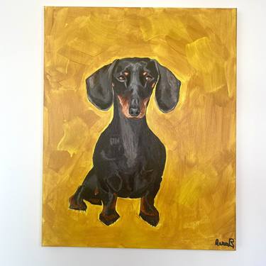 Original Art Deco Dogs Paintings by Anna Barrachina