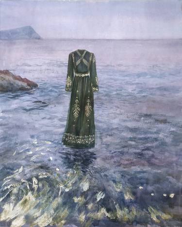 "Dream" Valentino dress in the coast, soft colors, lilac, mysterious atmosphere thumb