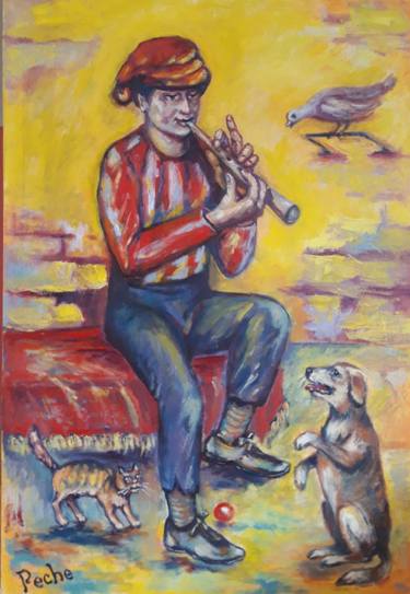 Original Figurative Animal Painting by Temo Peche
