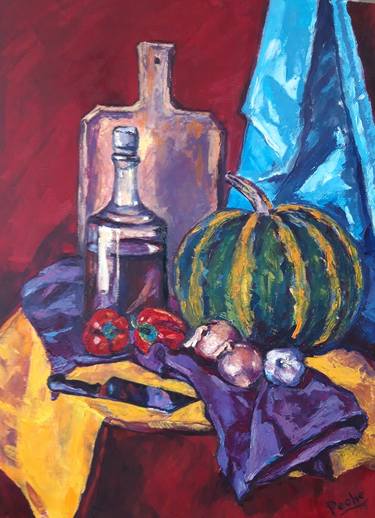 Original Still Life Paintings by Temo Peche