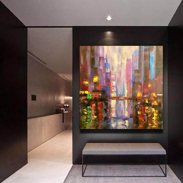 Modern Abstract Art- Cityscape Painting AG130 thumb