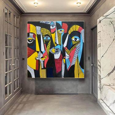 Oversized Original Paintings, Abstract Artwork Dining Room AA6 thumb