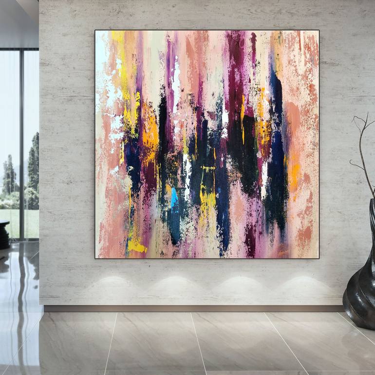 Large Abstract Painting On Canvas Black White Wall Art Painting