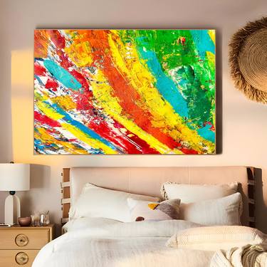 Bright color Painting, Textured abstract wall art thumb