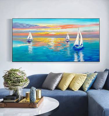 Original Abstract Seascape Paintings by Kal Soom