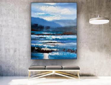Abstract Wall Art Lanscape Painting, Seascape painting art LV156 thumb