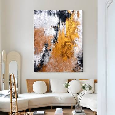 Handmade Thick Texture Painting, Gold Texture abstract artwork thumb